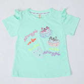 Girls Half Sleeves T-Shirt - Cyan, Girls T-Shirts, Chase Value, Chase Value