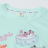 Girls Half Sleeves T-Shirt - Cyan, Girls T-Shirts, Chase Value, Chase Value