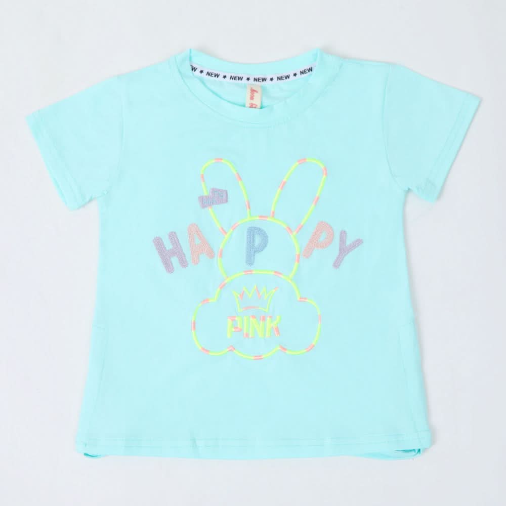 Girls Half Sleeves T-Shirt - Sky Blue, Girls T-Shirts, Chase Value, Chase Value