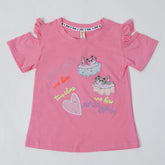 Girls Half Sleeves T-Shirt - Pink, Girls T-Shirts, Chase Value, Chase Value