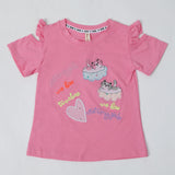 Girls Half Sleeves T-Shirt - Pink, Girls T-Shirts, Chase Value, Chase Value