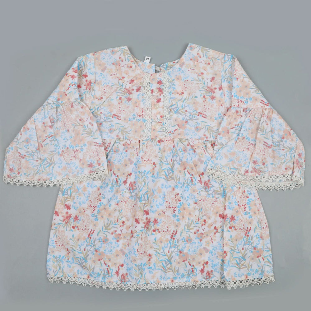 Girls Lace Frock - Peach, Girls Frocks, Chase Value, Chase Value