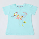 Girls Half Sleeves T-Shirt - Sky Blue, Girls T-Shirts, Chase Value, Chase Value