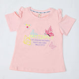 Girls Half Sleeves T-Shirt - Baby Pink, Girls T-Shirts, Chase Value, Chase Value