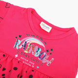 Newborn Girls Half Sleeves Frock - Dark Pink, Newborn Girls Frocks, Chase Value, Chase Value