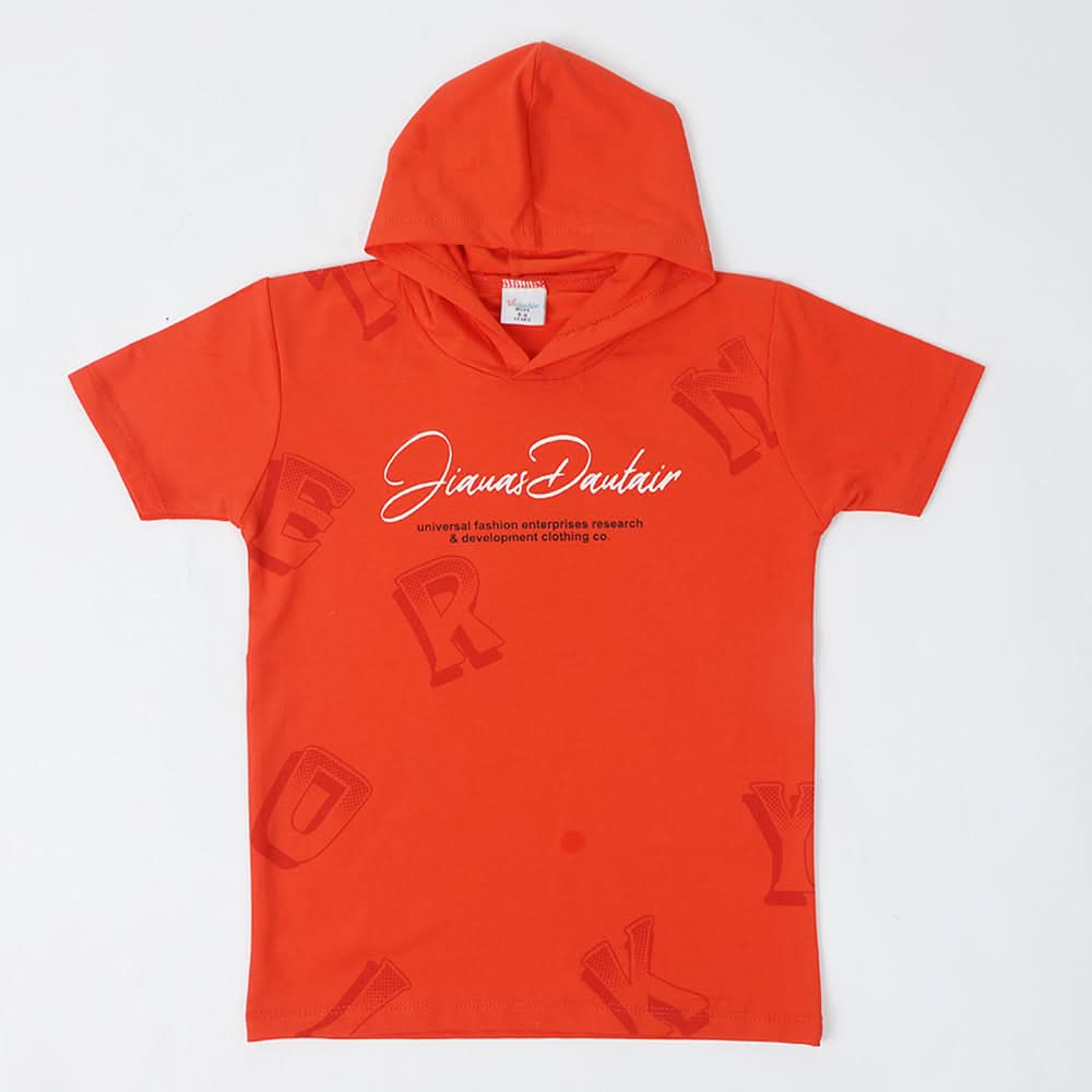 Boys Hooded T-Shirt - Red, Boys T-Shirts, Chase Value, Chase Value