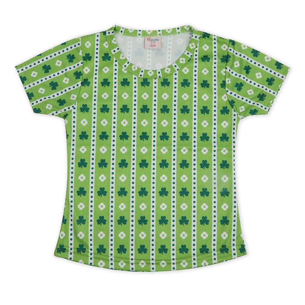 Valuable Girls Independence Day Half Sleeves T-Shirt - Light Green, Girls T-Shirts, Chase Value, Chase Value