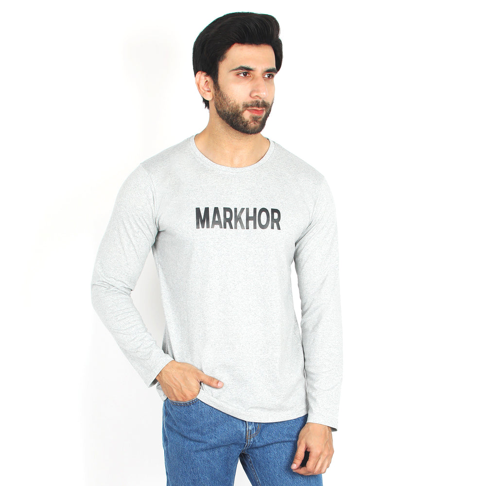 Valuable Men's Full Sleeves T-Shirt - Grey, Men's T-Shirts & Polos, Chase Value, Chase Value
