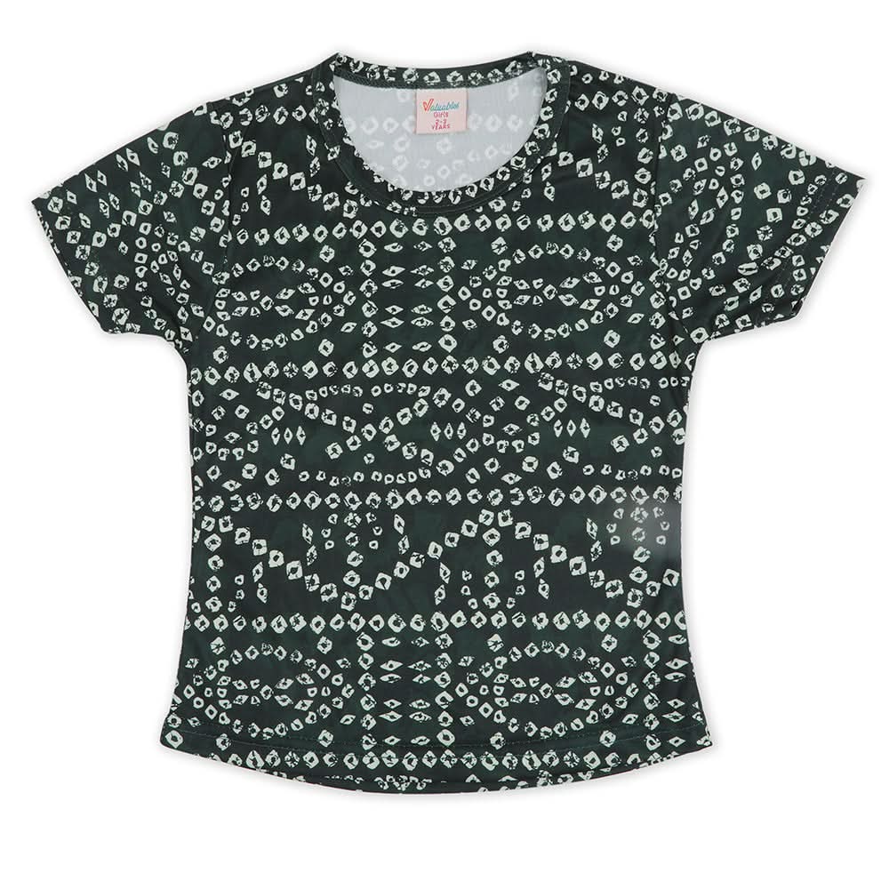 Valuable Girls Independence Day Half Sleeves T-Shirt - Green, Girls T-Shirts, Chase Value, Chase Value