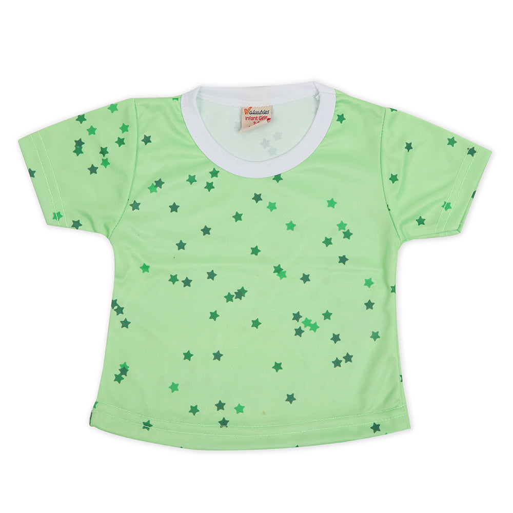 Valuables Newborn Girls Independence Day T-Shirt - Green, Newborn Girls T-Shirts, Chase Value, Chase Value
