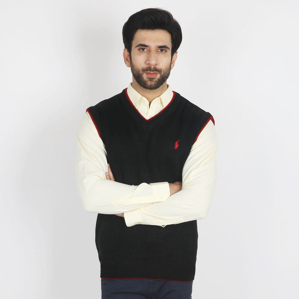 Men's Sleevesless Sweater - Black, Men's Sweater & Sweat Shirts, Chase Value, Chase Value