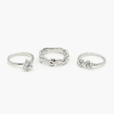 Women's Ring Pack of 3 - Silver, Women Finger Rings, Chase Value, Chase Value