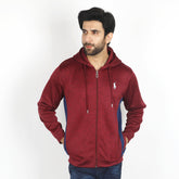 Men's Full Sleeves Hoodie Jacket - Maroon, Men's Jackets & Hoodies, Chase Value, Chase Value