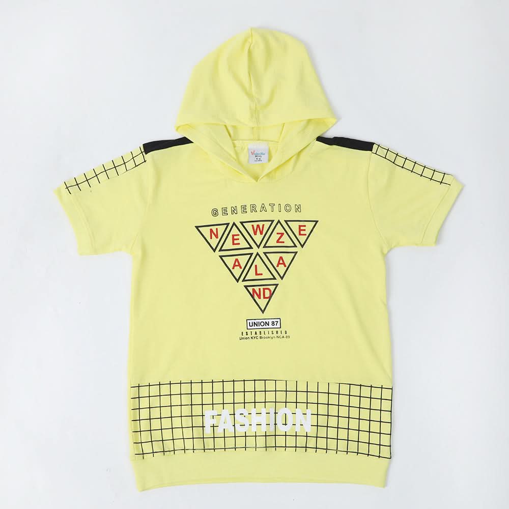 Boys Hooded T-Shirt - Yellow, Boys T-Shirts, Chase Value, Chase Value