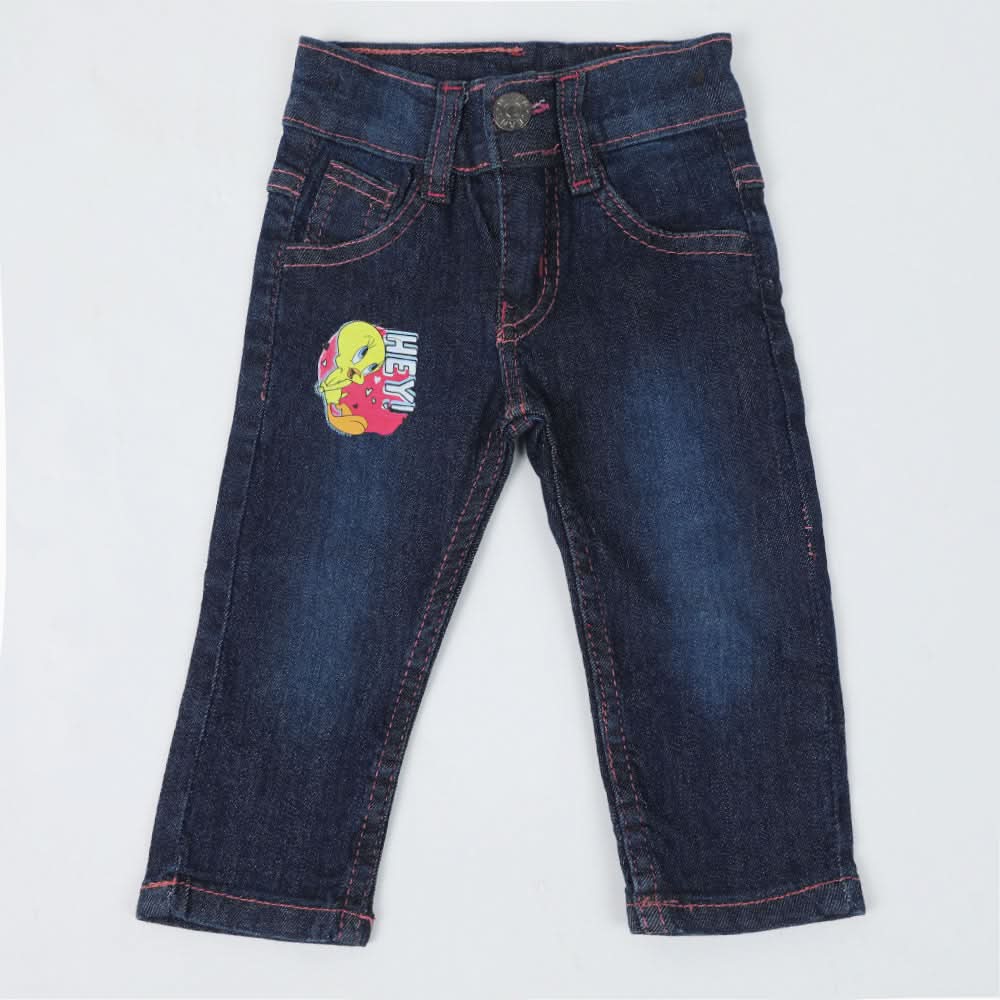 Newborn Girls Denim Pant - Dark Blue, Newborn Girls Shorts Skirts & Pants, Chase Value, Chase Value