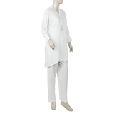 Women's Dyed Solid Co-Ord Set - White, Women Co-Ord Set, Chase Value, Chase Value