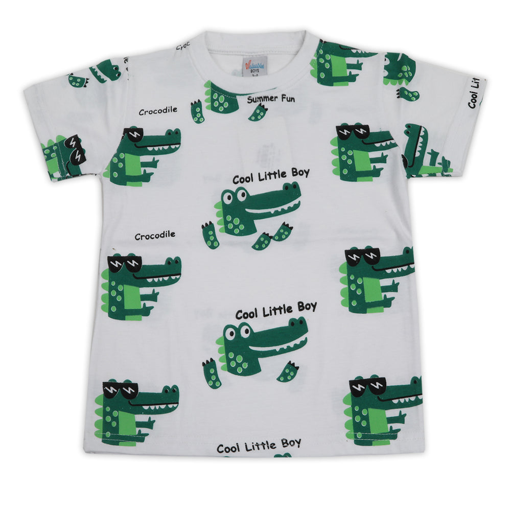 Boys Half Sleeves T-Shirt - White, Boys T-Shirts, Chase Value, Chase Value
