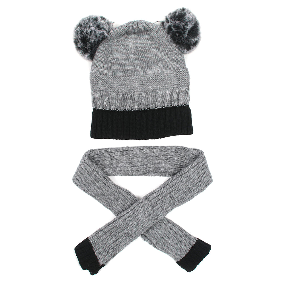 Kids Woolen Muffler & Cap Set - Grey, Boys Caps & Gloves, Chase Value, Chase Value
