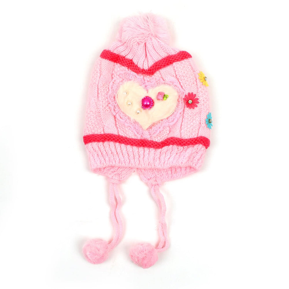 Kids Woolen Fancy Cap - Light Pink, Boys Caps & Gloves, Chase Value, Chase Value
