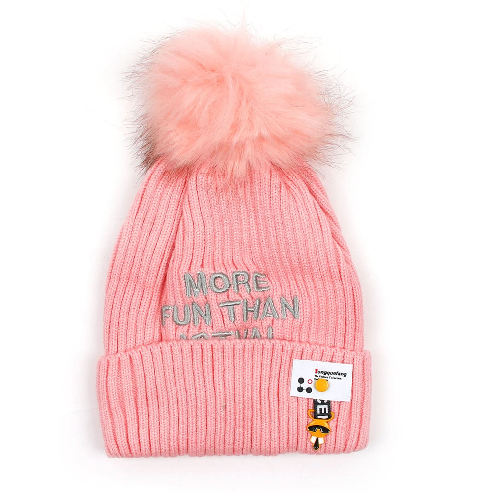 Kids Woolen Cap - Pink, Boys Caps & Gloves, Chase Value, Chase Value