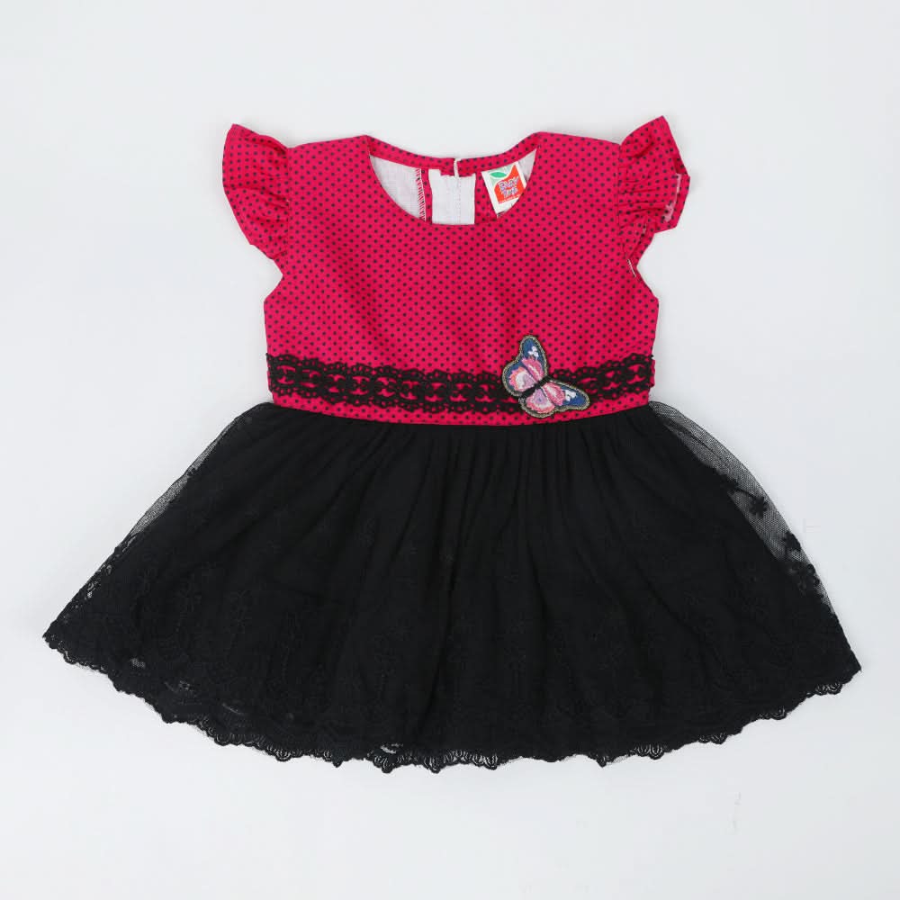 Newborn Girls Frock - Pink & Black, Newborn Girls Frocks, Chase Value, Chase Value
