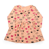Girls Full Sleeves Frock - Peach, Girls Frocks, Chase Value, Chase Value