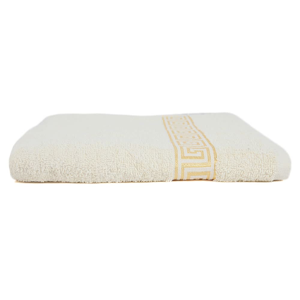 Bath Towel Greek Border - Cream, Bath Towels, Chase Value, Chase Value