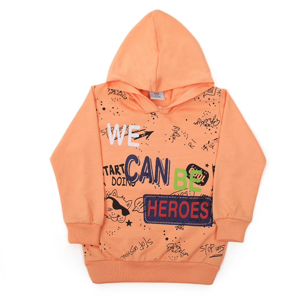 Boys Full Sleeves Hoodie - Peach, Boys Hoodies & Sweat Shirts, Chase Value, Chase Value