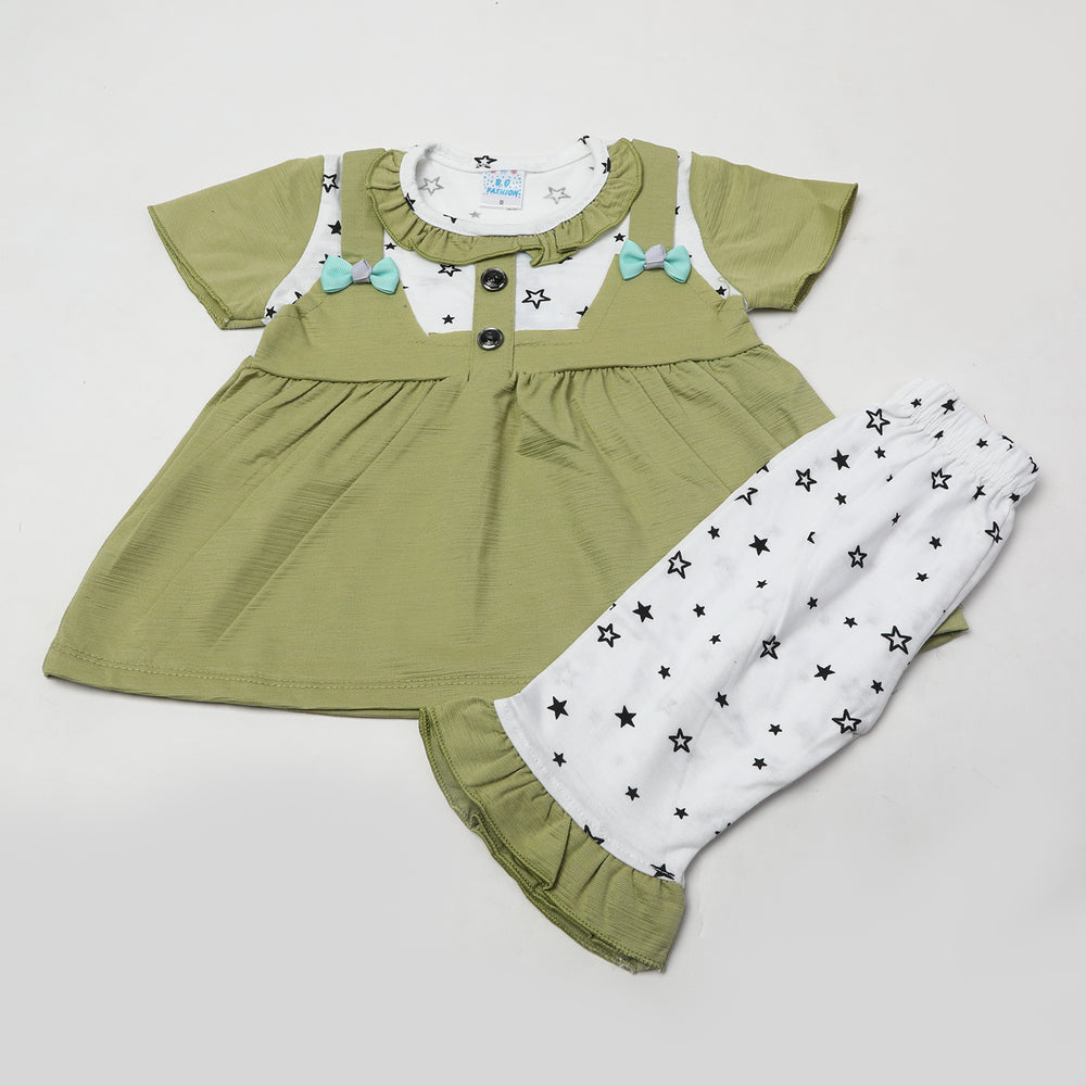 Girls Half Sleeves Suits - Green, Girls Suits, Chase Value, Chase Value