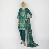 Women's Printed 3pcs Suit - Green, Women Shalwar Suits, Chase Value, Chase Value