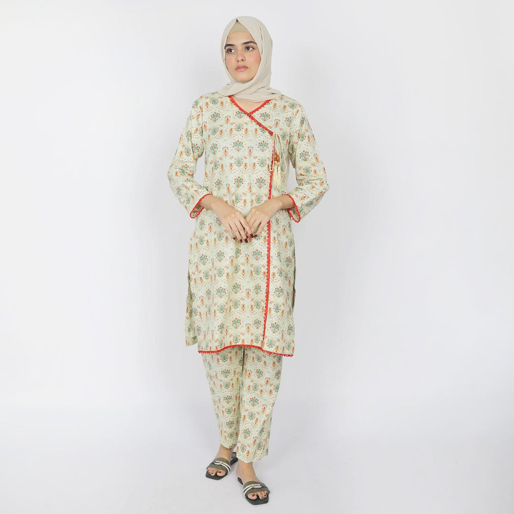 Women's Khaddar 2pcs Stitched Suit - Light Green, Women Shalwar Suits, Chase Value, Chase Value