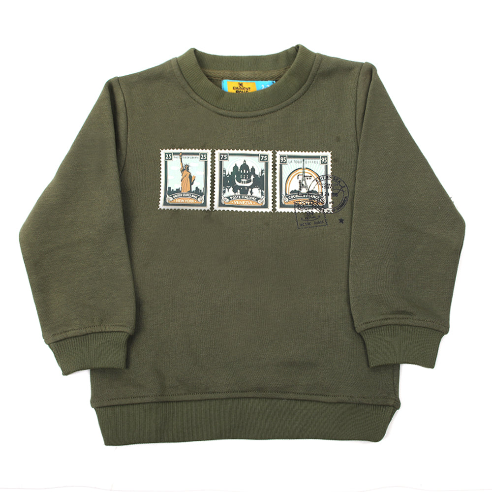 Eminent Boys Full Sleeves SweatShirt - Olive, Boys Hoodies & Sweat Shirts, Eminent, Chase Value