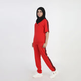 Women's Fancy 3 Tape Track Suit - Red, Women Two Piece Outfit, Chase Value, Chase Value
