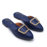 Women's Backless Pump - Navy Blue, Women Backless Pumps, Chase Value, Chase Value