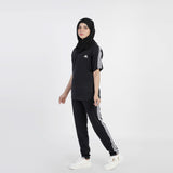 Women's Fancy 3 Tape Track Suit - Black, Women Two Piece Outfit, Chase Value, Chase Value
