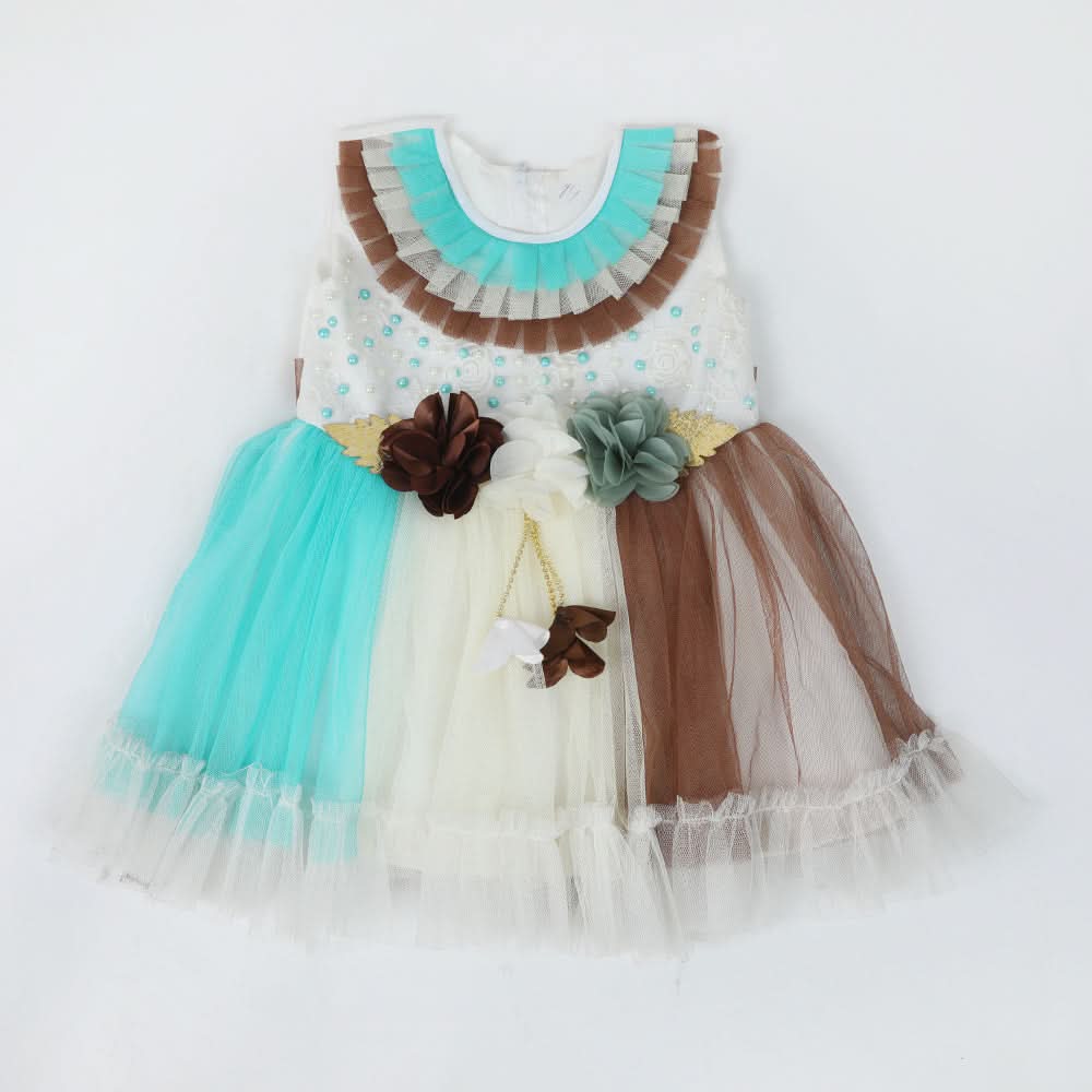 Newborn Girls Frock - Cyan, Newborn Girls Frocks, Chase Value, Chase Value