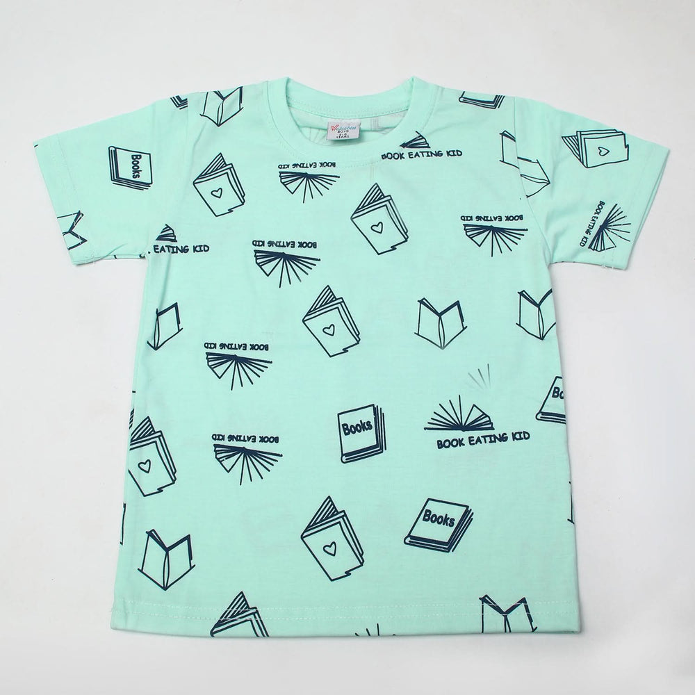 Boys Half Sleeves T-Shirt - Cyan, Boys T-Shirts, Chase Value, Chase Value