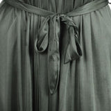 Women's 3Pcs Elegant Satin Sleepwear Set with Lace Long Nighty -Green, Women Night Suit, Chase Value, Chase Value