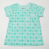 Girl's Half Sleeves T-Shirt - Cyan, Girls T-Shirts, Chase Value, Chase Value