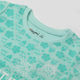 Girl's Half Sleeves T-Shirt - Cyan, Girls T-Shirts, Chase Value, Chase Value