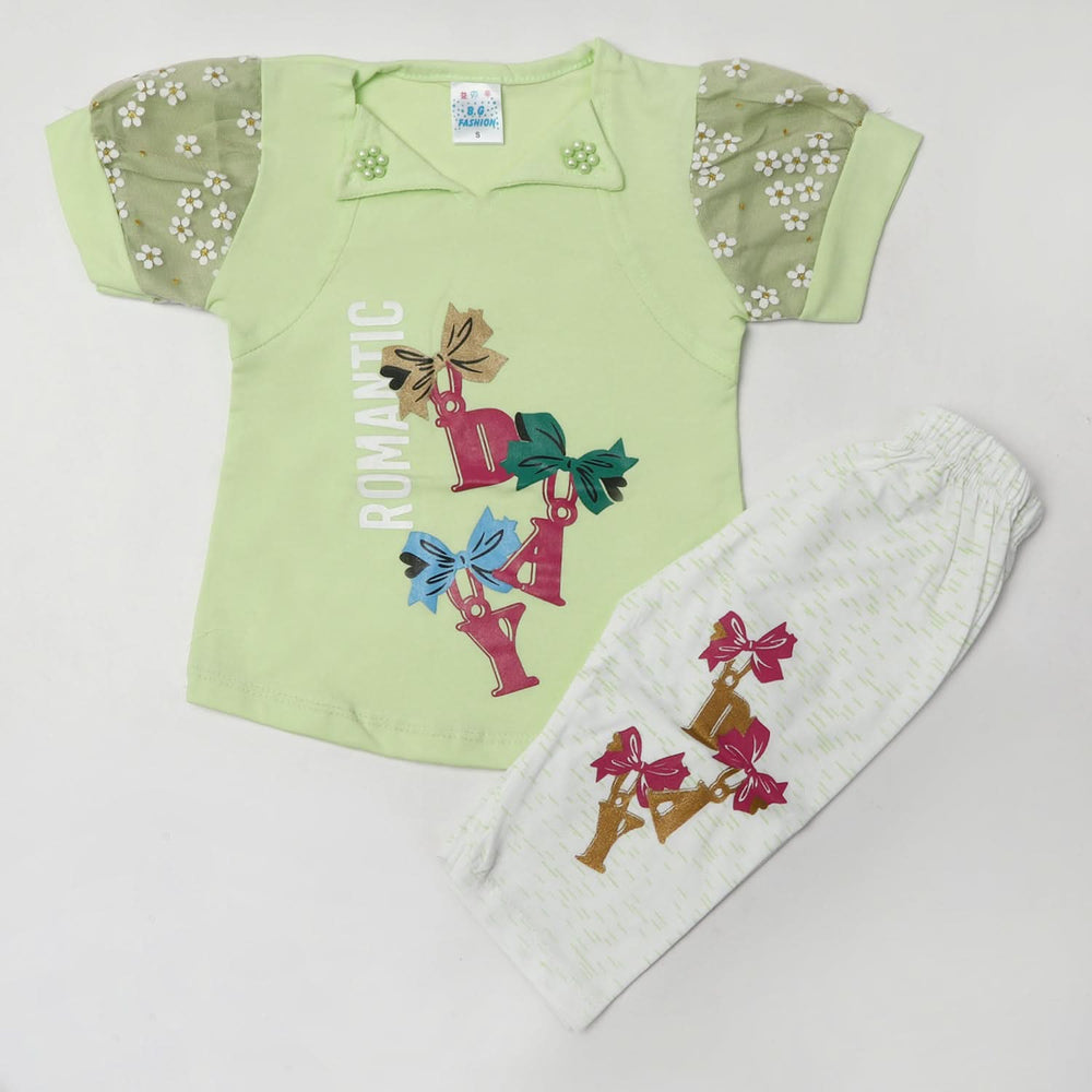Girls Half Sleeves Suits - Light Green, Girls Suits, Chase Value, Chase Value