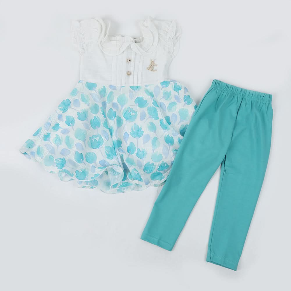 Girls Frock Suit - Cyan, Girls Frocks, Chase Value, Chase Value