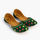 Women's Khussa - Green, Women Pumps, Chase Value, Chase Value