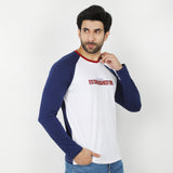 Eminent Men's Round Neck Full Sleeves T-Shirt - Navy Blue & White, Men's T-Shirts & Polos, Eminent, Chase Value