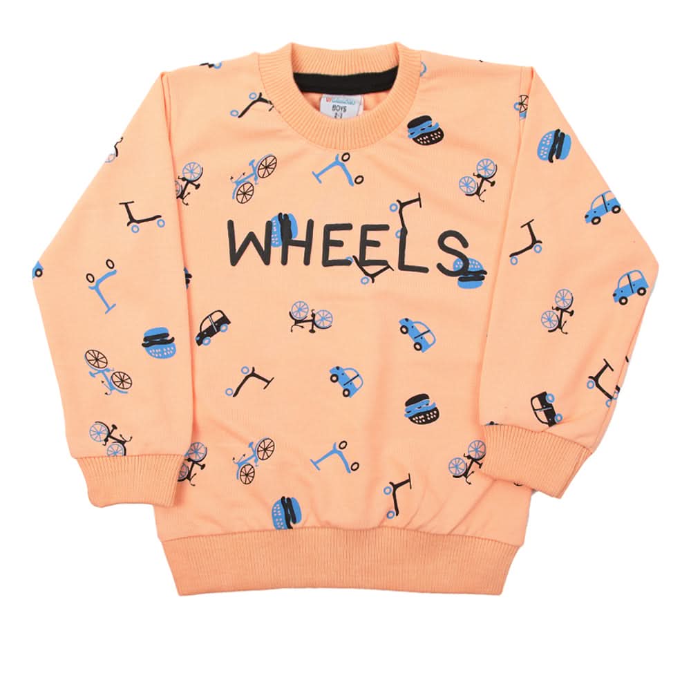 Boys Full Sleeves Sweat Shirt - Peach, Boys Hoodies & Sweat Shirts, Chase Value, Chase Value