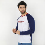 Eminent Men's Round Neck Full Sleeves T-Shirt - Navy Blue & White, Men's T-Shirts & Polos, Eminent, Chase Value