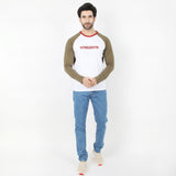 Eminent Men's Round Neck Full Sleeves T-Shirt - Olive & White, Men's T-Shirts & Polos, Eminent, Chase Value