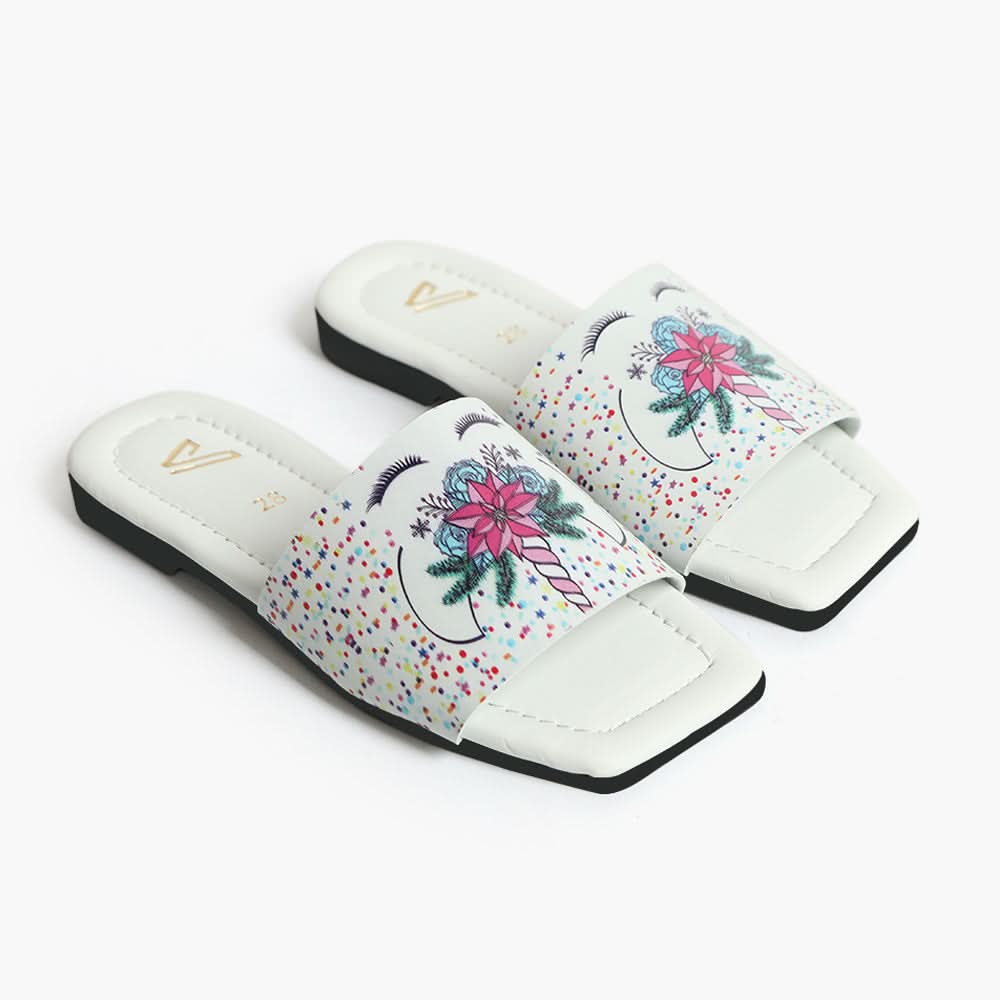 Girls Slipper - White, Girls Slippers, Chase Value, Chase Value
