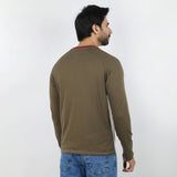 Eminent Men's Round Neck Full Sleeves T-Shirt - Olive & White, Men's T-Shirts & Polos, Eminent, Chase Value