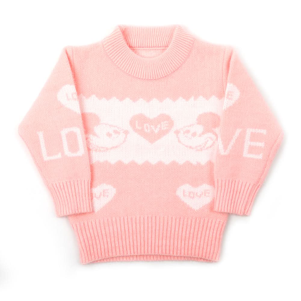 Girls Full Sleeves Sweater - Peach, Girls Sweaters, Chase Value, Chase Value